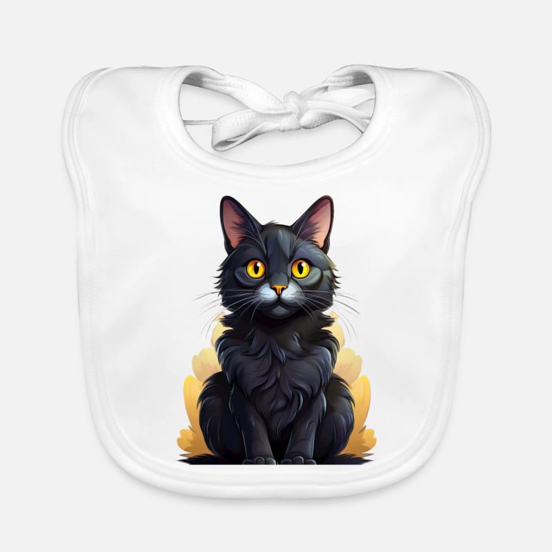 Chat noir Bavoir bio Bébé