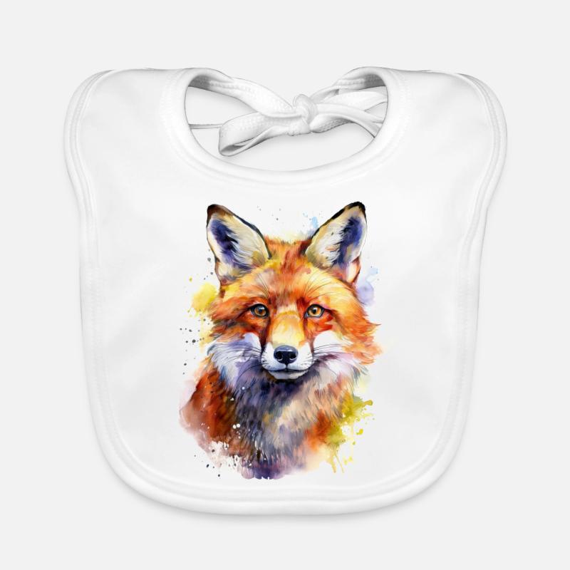 Renard - Bavoir bio Bébé - blanc