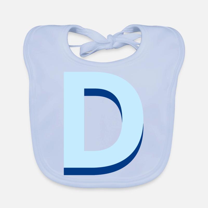 Pop und moderner blauer Buchstabe d Baby Bio-Lätzchen