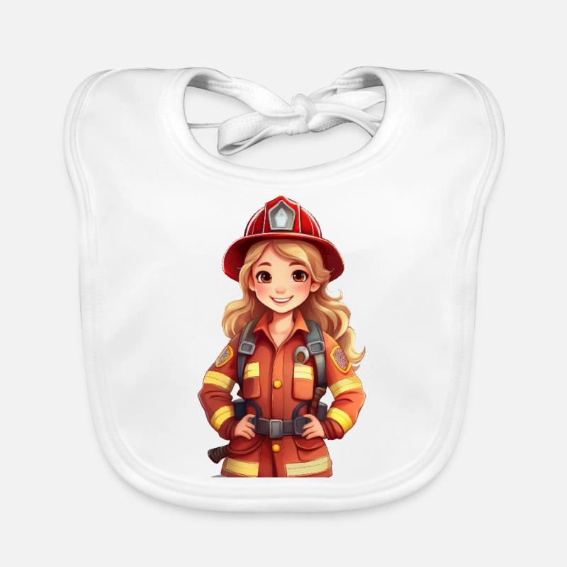 Feuerwehrfrau Baby Bio-Lätzchen