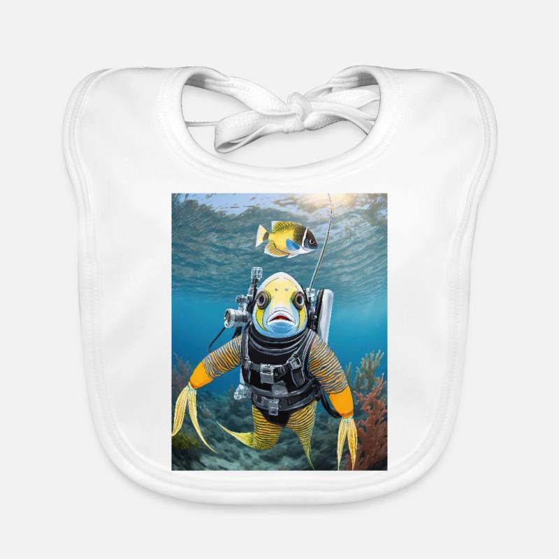 Poisson en combinaison de plongée 3 Bavoir bio Bébé