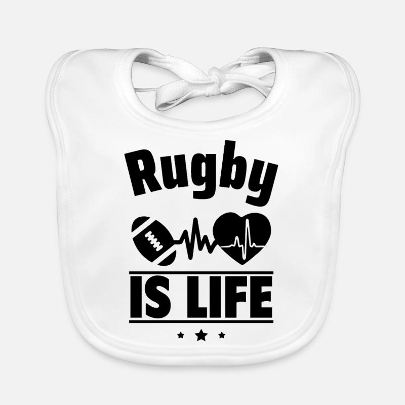 Le rugby, c’est la vie Bavoir bio Bébé