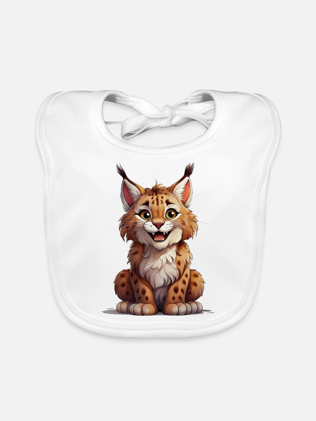 Luchs - Baby Bio-Lätzchen - Weiß - Vorne