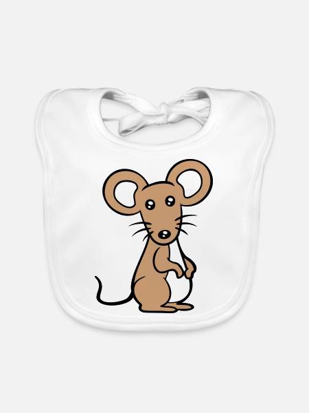 Mouse Mouse Cute Little Rat Rodent Friendly - Organic Baby Bibs - white - Front