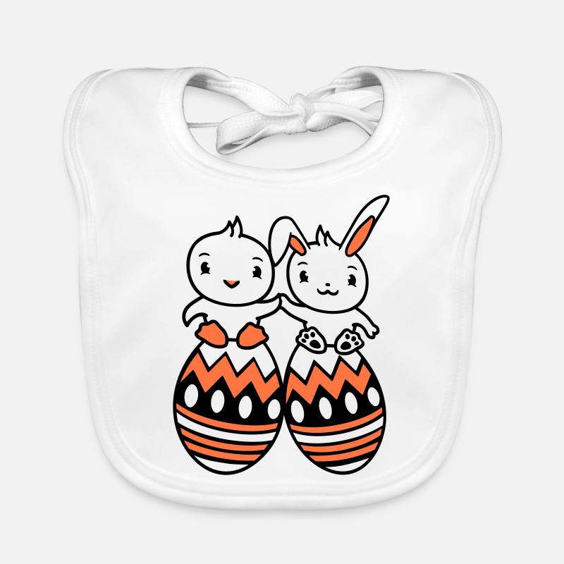 Bunny Bird Chick 2 Friends Large Easter Eggs Huge Organic Baby Bibs