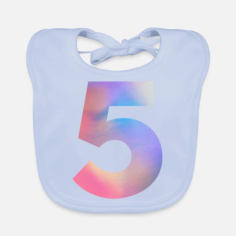Numéro 5 coloré Bavoir bio Bébé