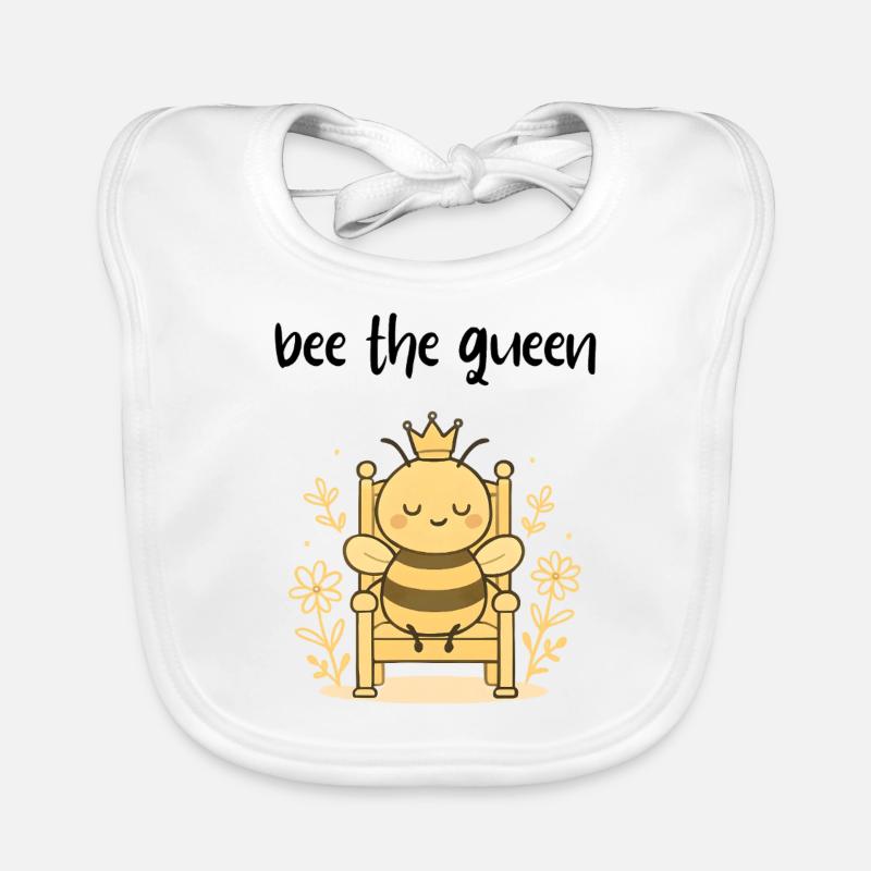 Bee Queen Sayings Gift Organic Baby Bibs