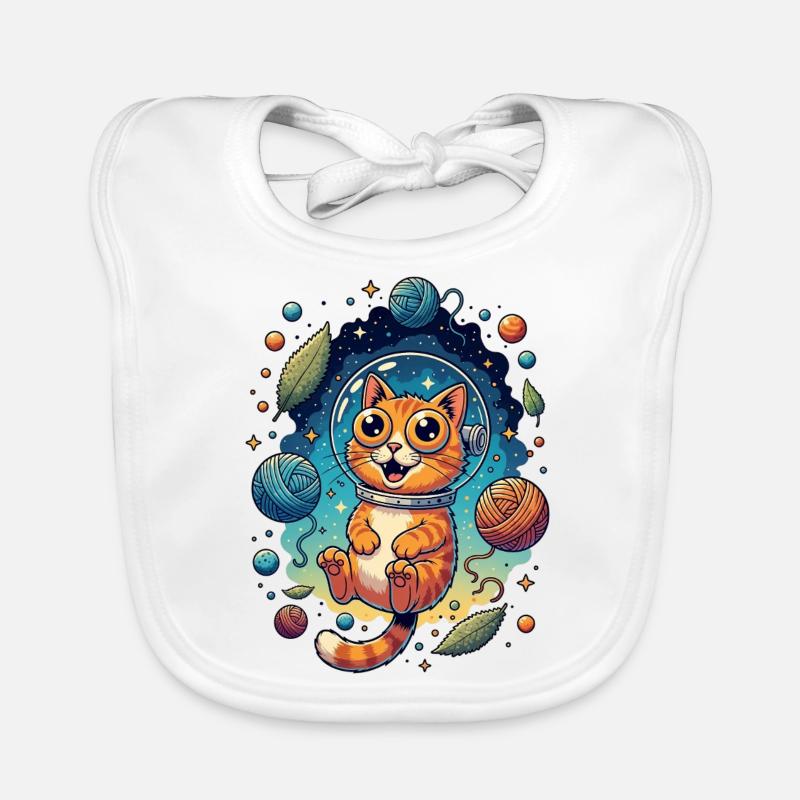Psychedelic Space Cat Organic Baby Bibs