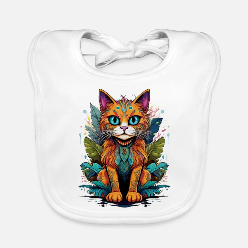 Graffiti Dschungel Katze Baby Bio-Lätzchen