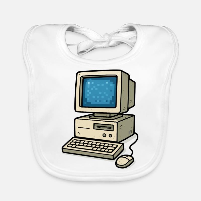 computer old school Baby Bio-Lätzchen
