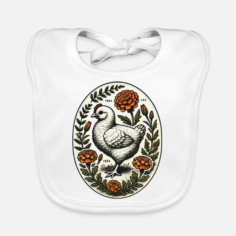 Poulet vintage – Ferme rustique Style campagnard Bavoir bio Bébé
