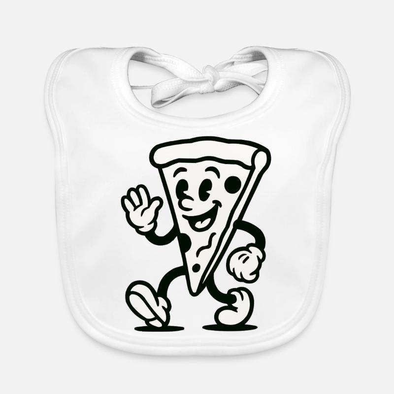 pizza comic - Baby Bio-Lätzchen - Weiß