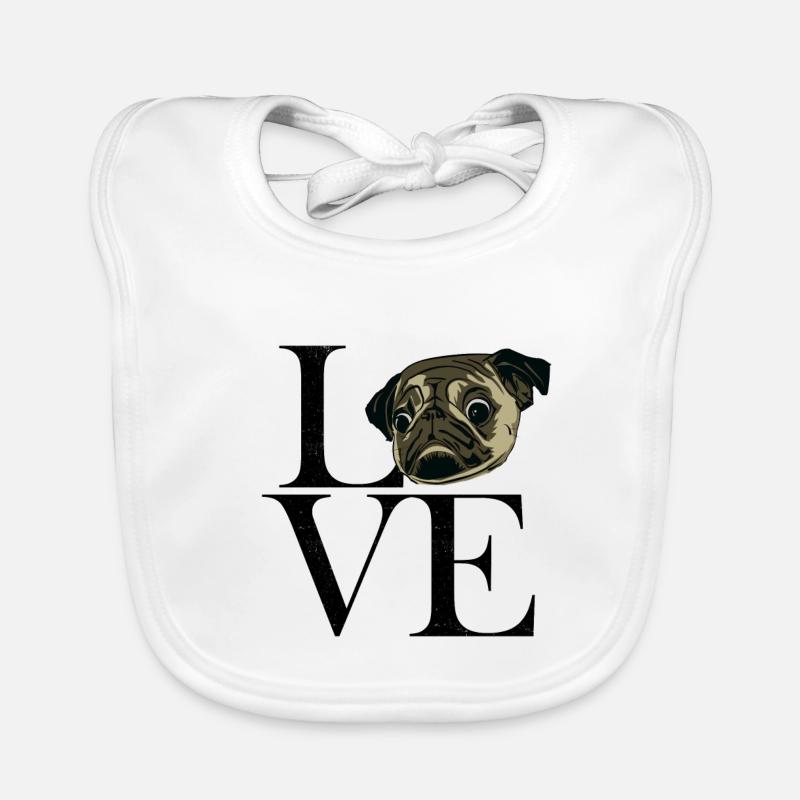 noir Pug Bavoir bio Bébé
