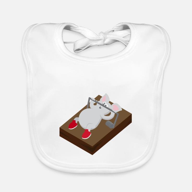 Kindermotiv Maus Kindershirt Mausefalle Training Baby Bio-Lätzchen