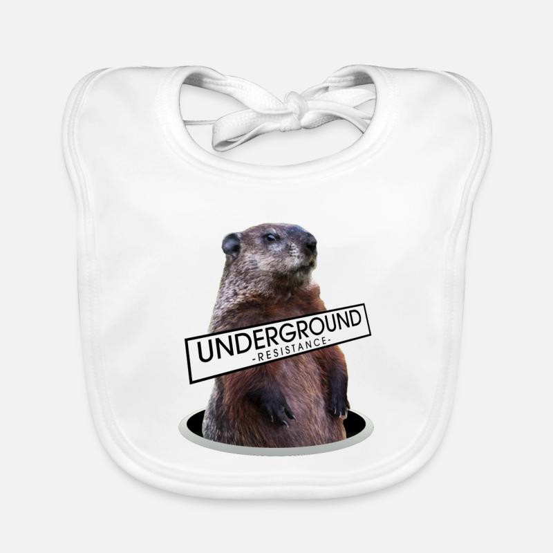 Underground Resistance - Murmeltier - Baby Bio-Lätzchen - Weiß