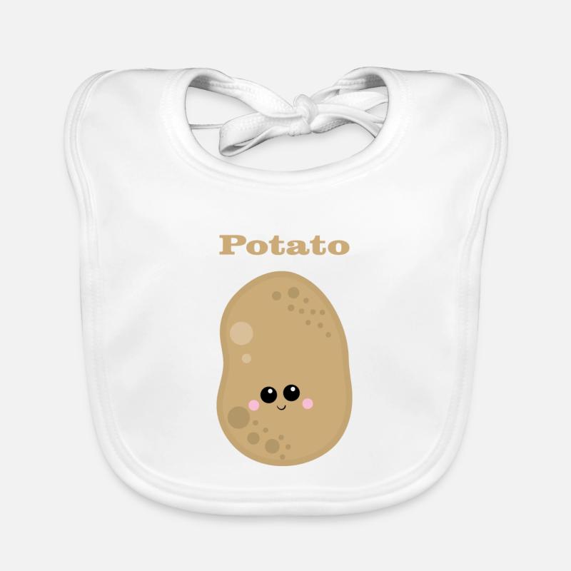 pommes de terre - Bavoir bio Bébé - blanc