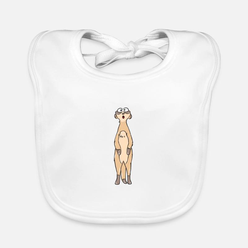 suricates - Bavoir bio Bébé - blanc