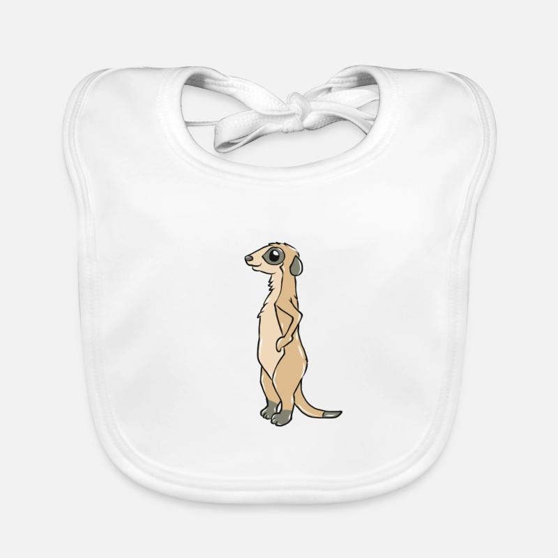 suricates - Bavoir bio Bébé - blanc