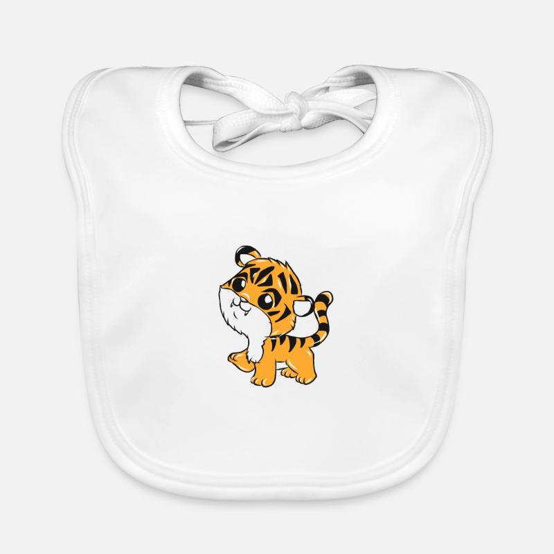 tigre - Bavoir bio Bébé - blanc