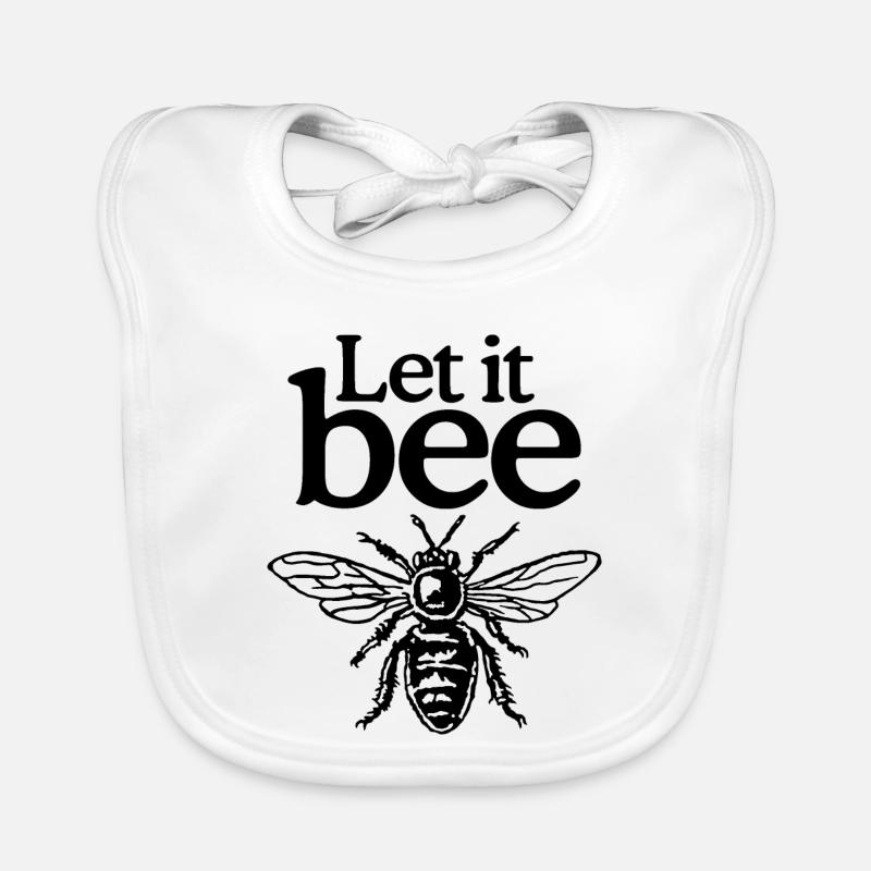 Let It Bee Beekeeper Quote Design (two-color) Organic Baby Bibs