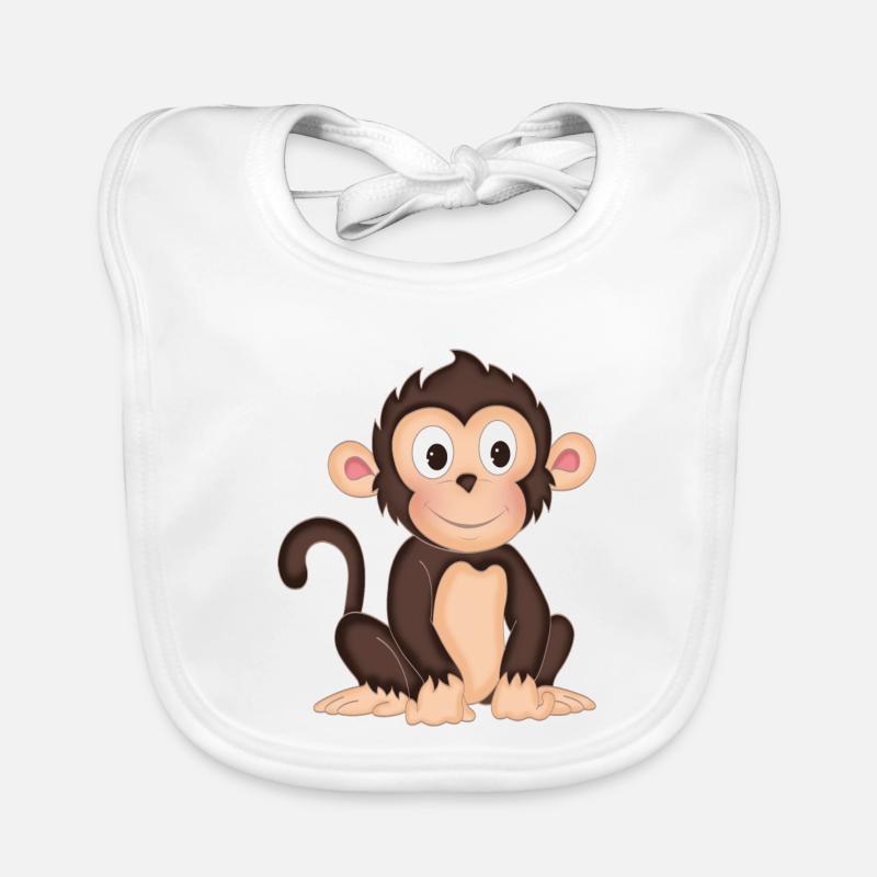 Monkey - cute monkey - design Organic Baby Bibs