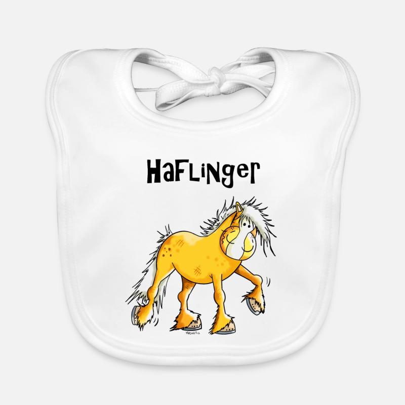 Hazel der Haflinger - Baby Bio-Lätzchen - Weiß