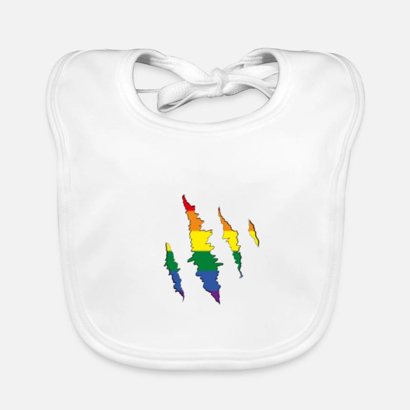 Rainbow Claw Scratch Trace Organic Baby Bibs