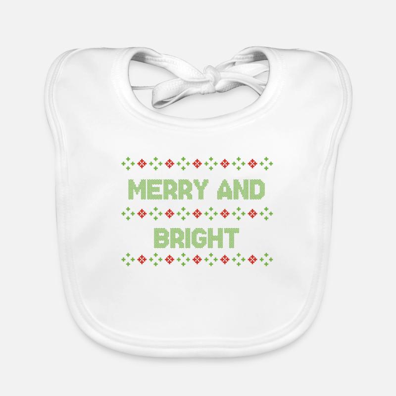 Ugly Christmas Weihnachtspullover - Baby Bio-Lätzchen - Weiß