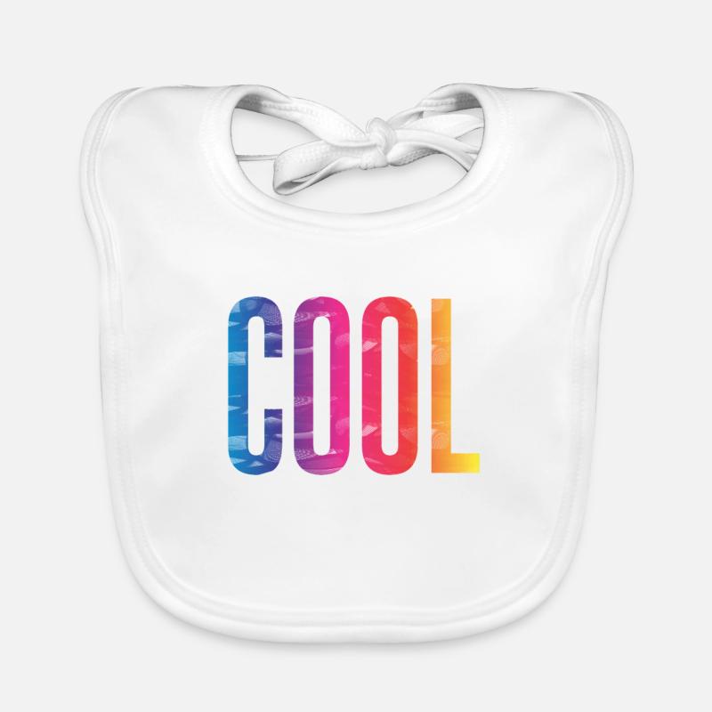 COOL Gradient Wood Text Organic Baby Bibs