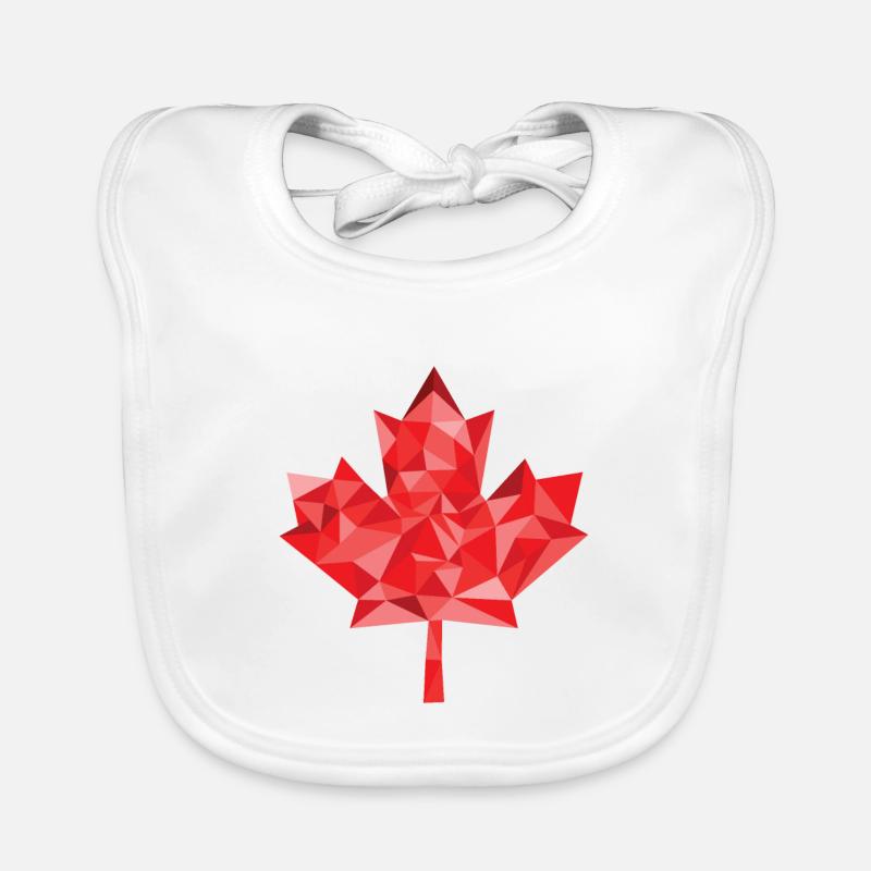 Canada polygon maple leaf Organic Baby Bibs
