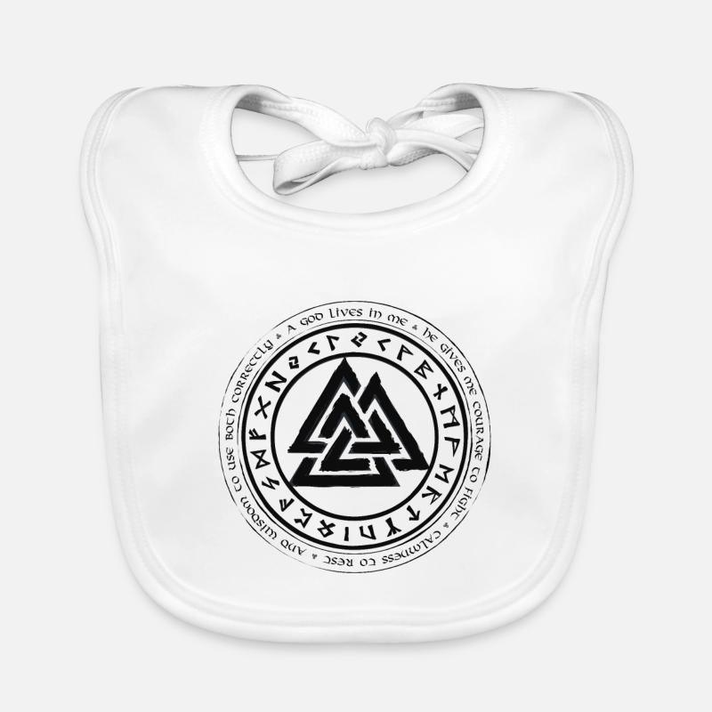 Valknut Vikings Celts runes de nœuds germaniques Bavoir bio Bébé