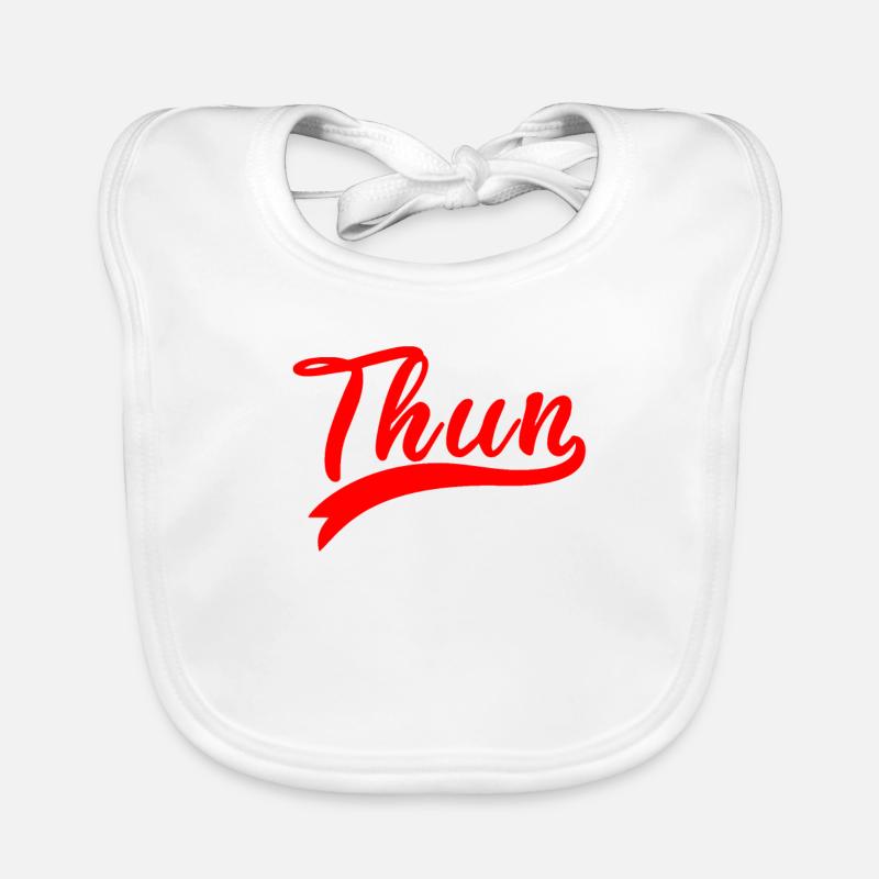 Thun Script Red Logo Organic Baby Bibs