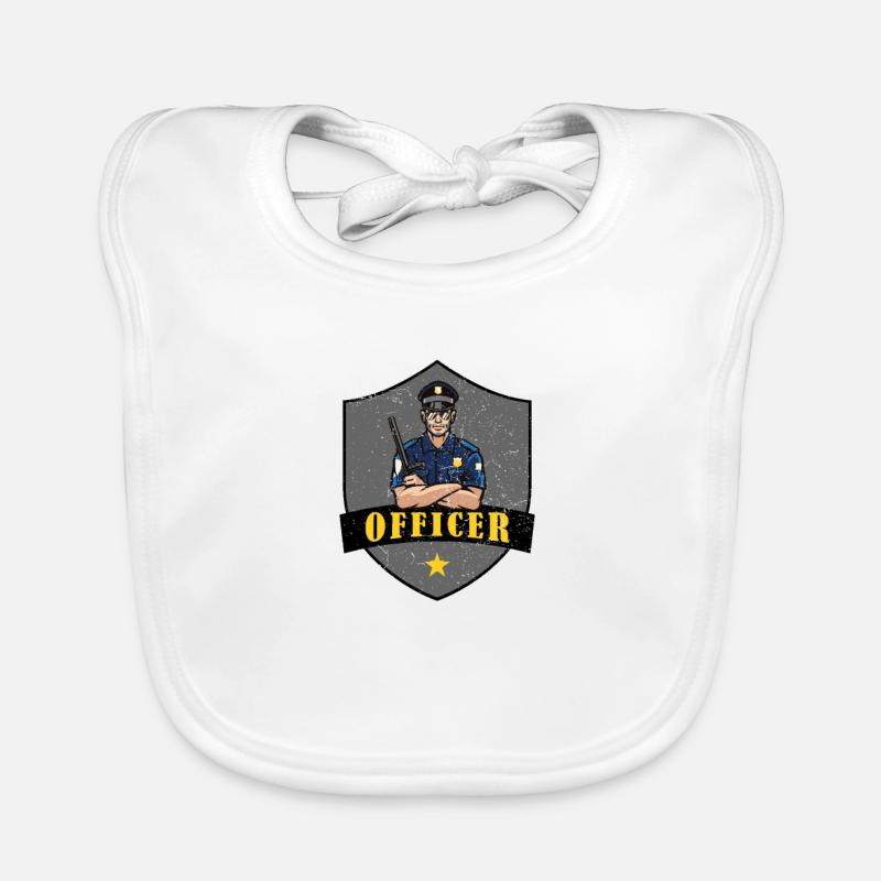 Polizeibeamter Shield Logo Baby Bio-Lätzchen