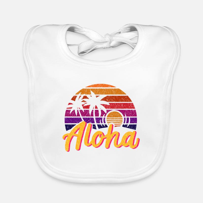 Aloha Retro - Baby Bio-Lätzchen - Weiß