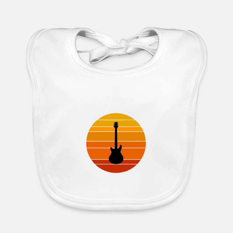 Music Guitar - Bavoir bio Bébé - blanc