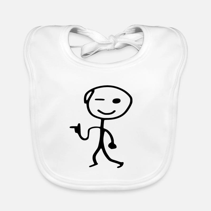 Strichmännchen cool man Baby Bio-Lätzchen