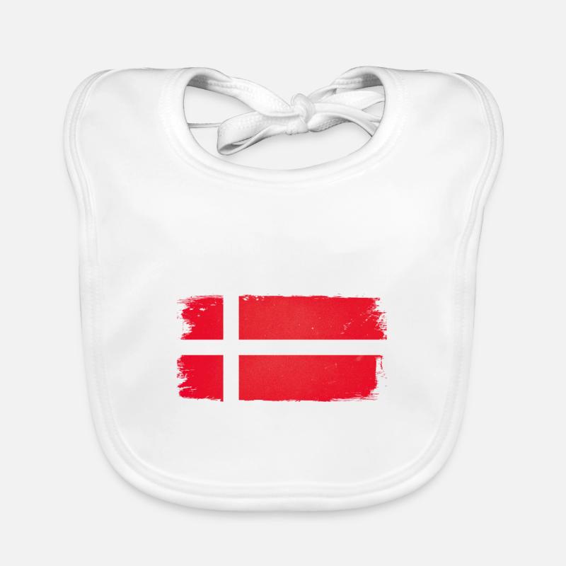 Danish flag in brushstroke Organic Baby Bibs