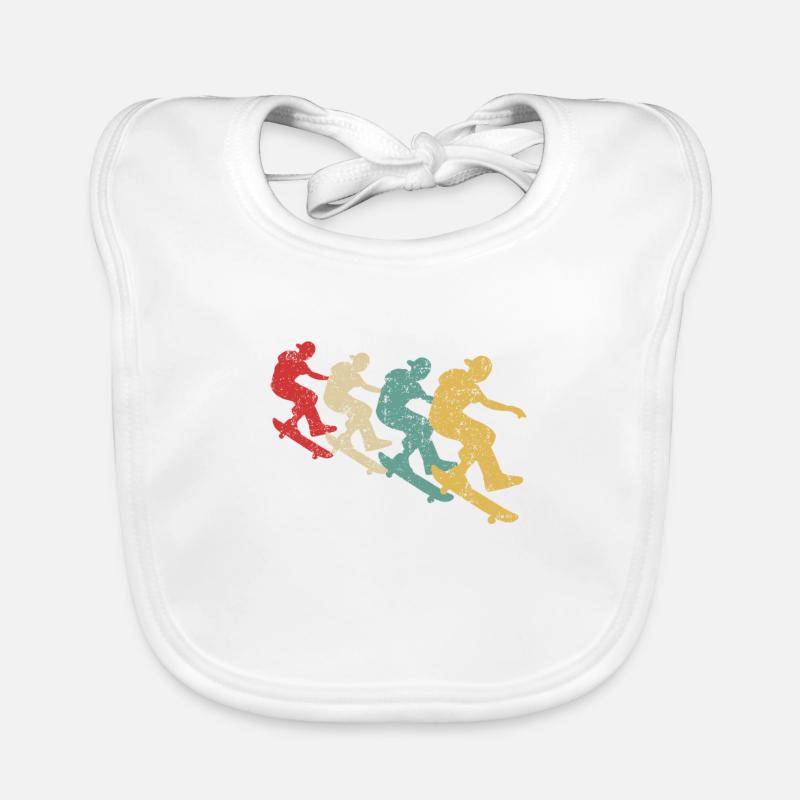 Skateboard Skateboarder Skateboard Rétro Bavoir bio Bébé