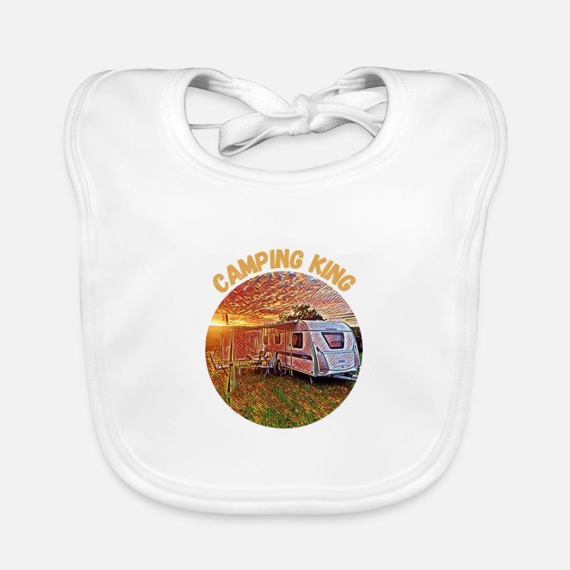 Camping King, Wohnwagen, Design, Geschenkidee, Baby Bio-Lätzchen