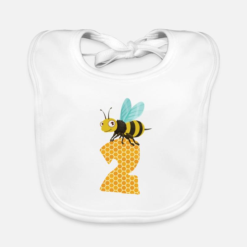Abeille numéro deux 2e anniversaire Bavoir bio Bébé