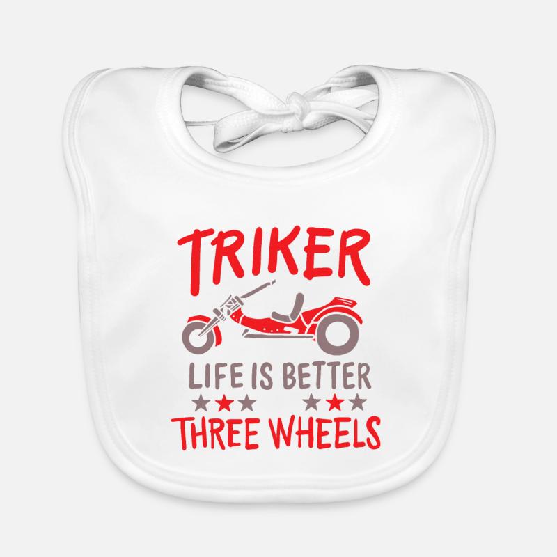 Triker Trike Tricycle - Bavoir bio Bébé - blanc