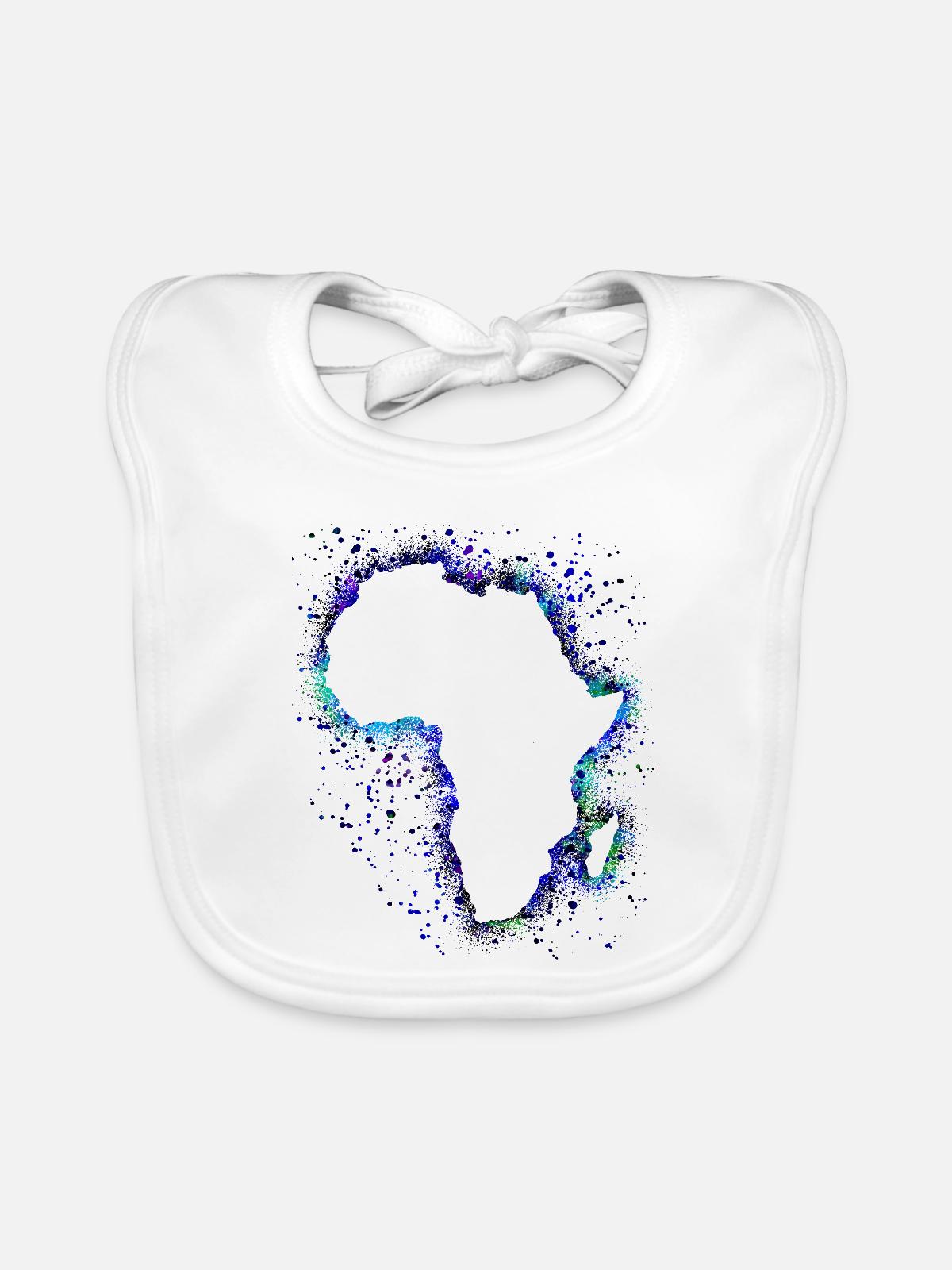 Afrika - Baby Bio-Lätzchen - Weiß - Vorne