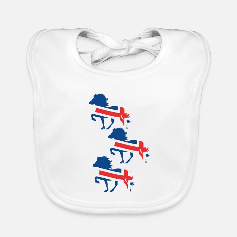 Islandpferd Flagge - Baby Bio-Lätzchen - Weiß