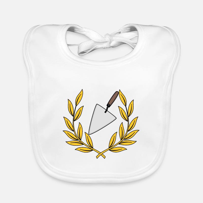 Laurel wreath craft bricklayer trowel Organic Baby Bibs