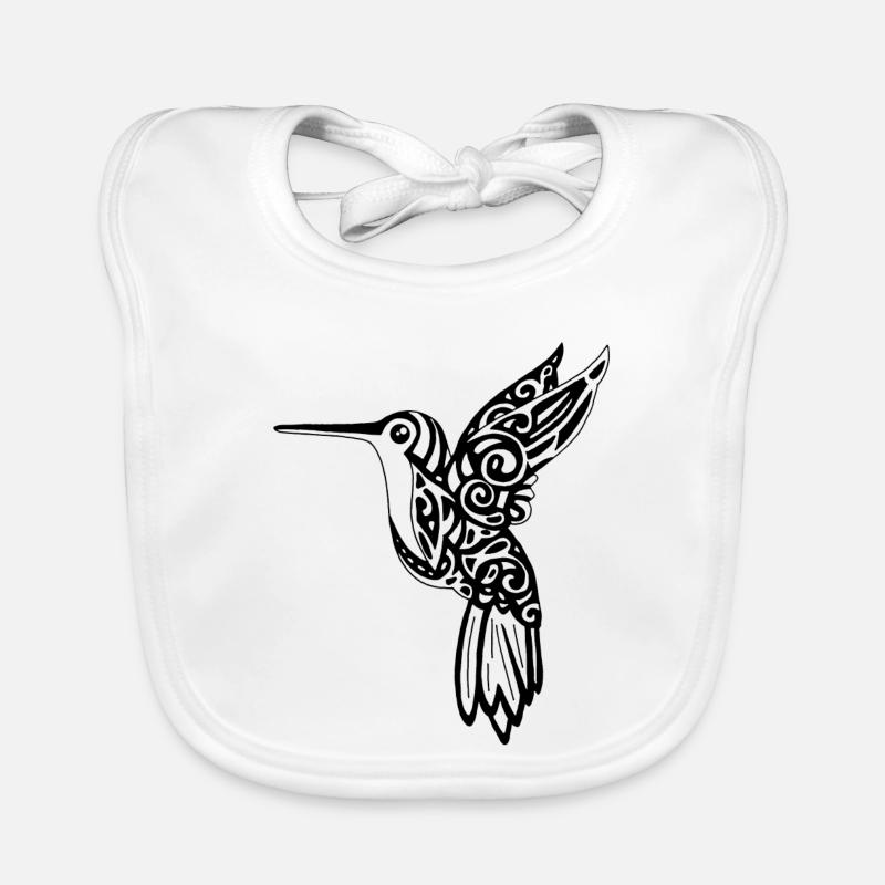 Schwarzer Kolibri-Vogel Baby Bio-Lätzchen