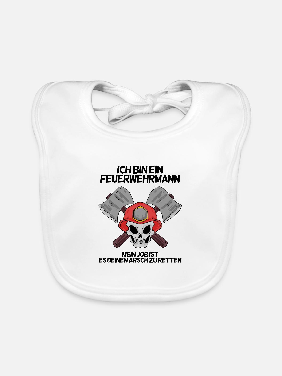 Feuerwehrmann - Baby Bio-Lätzchen - Weiß - Vorne