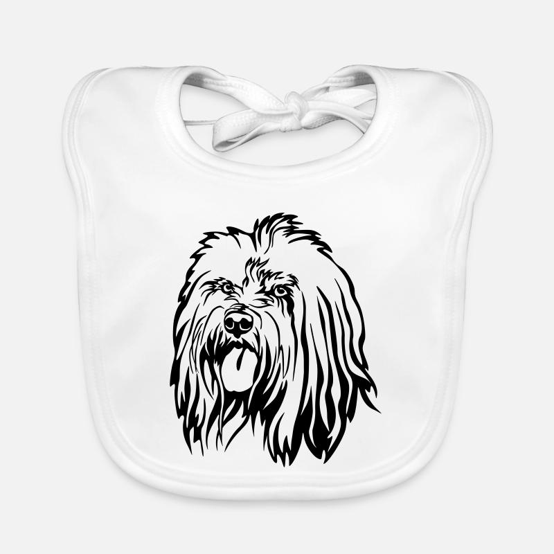 Tête de terrier tibétain Bavoir bio Bébé