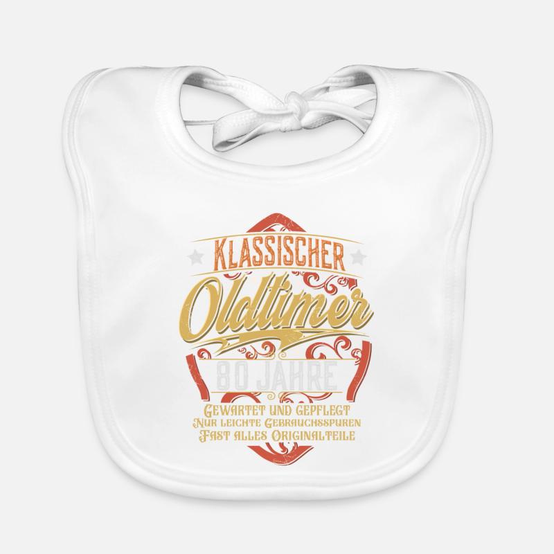 80. Geburtstag Oldtimer Baby Bio-Lätzchen