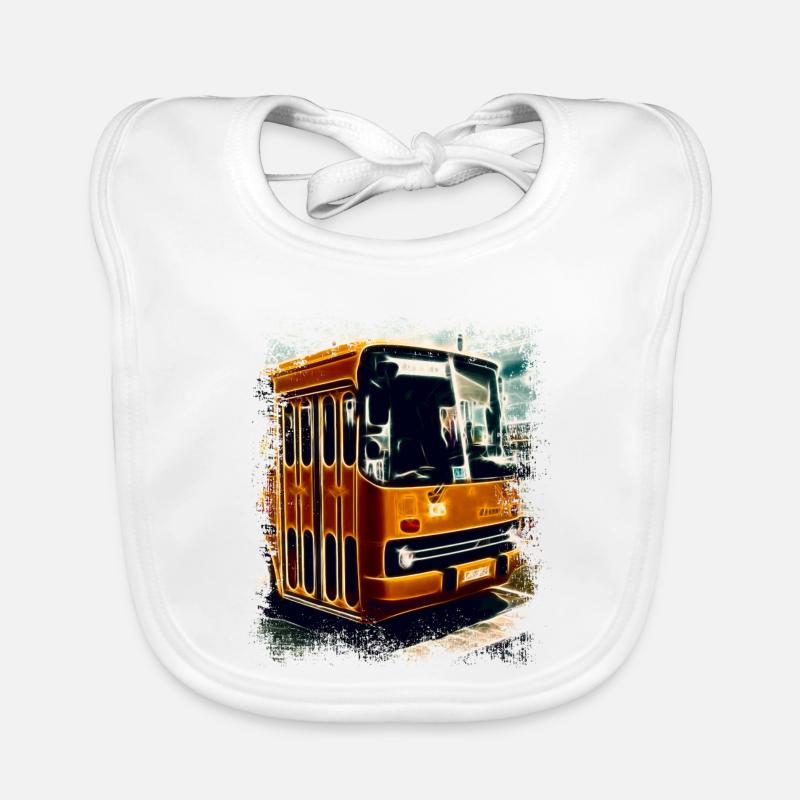 Vintage Ikarus Bus - Baby Bio-Lätzchen - Weiß