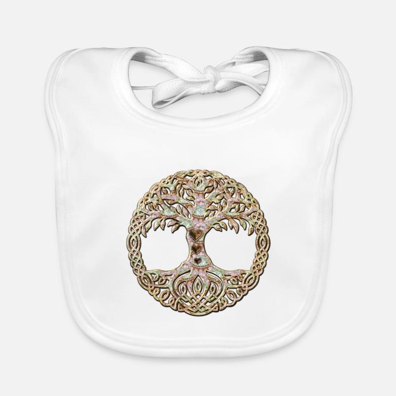 Elegant Celtic tree Organic Baby Bibs